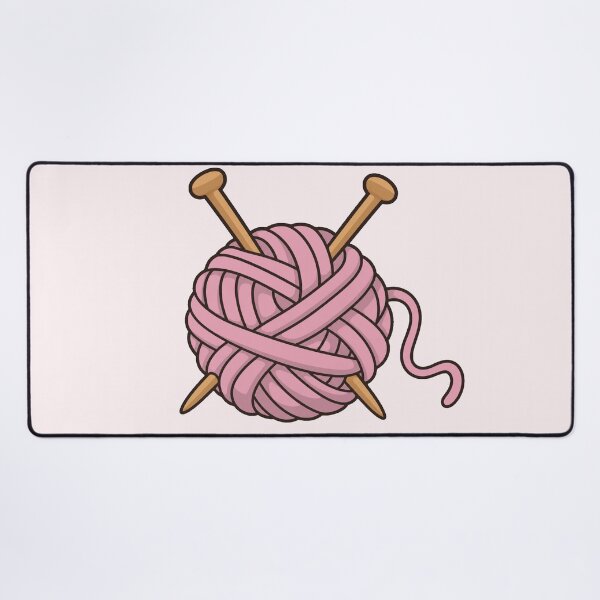 Item preview, Pink Yarn Ball with Knitting Needles designed and sold by Small Kine Prints.