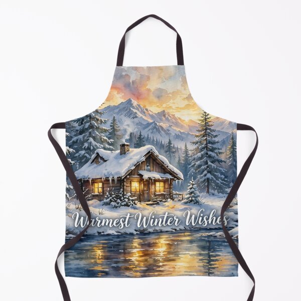 Item preview, Cozy Winter Cabin.Luz de Invierno Watercolor Christmas Art. designed and sold by Deepsleepstudio.