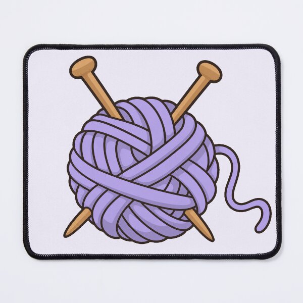 Item preview, Lavender Yarn Ball with Knitting Needles designed and sold by Small Kine Prints.