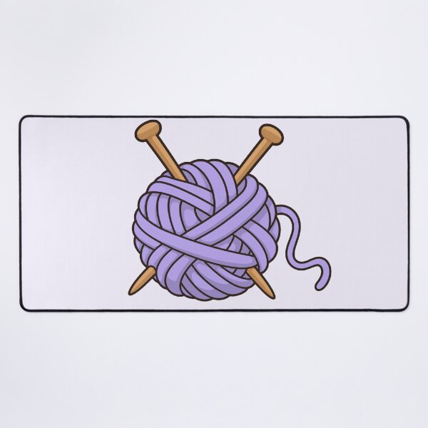 Item preview, Lavender Yarn Ball with Knitting Needles designed and sold by Small Kine Prints.