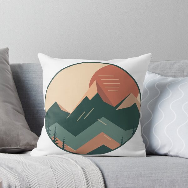 Item preview, Geometric Retro Mountains with Terracotta Sun and Pines designed and sold by Art Studio Shams.