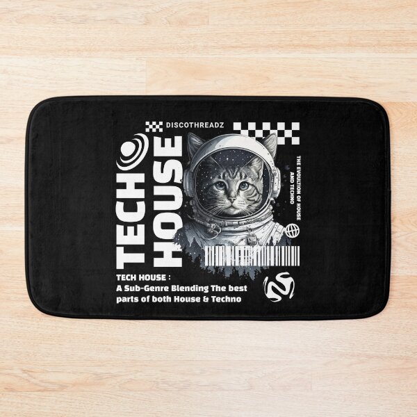 Item preview, TECH HOUSE - Astronaut Cat (White) designed and sold by Discothreadz.