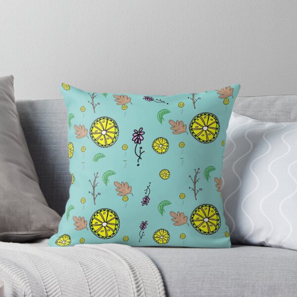 Item preview, Cute Hand Drawn Citrus Lemon & Floral Seamless Pattern designed and sold by The Mandala Oasis.