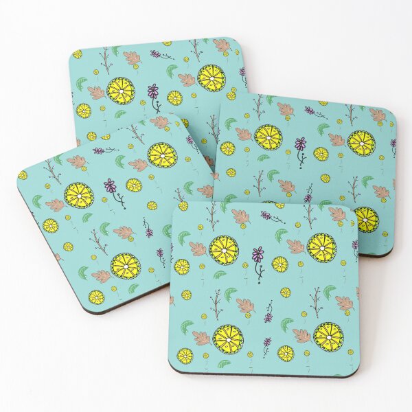 Item preview, Cute Hand Drawn Citrus Lemon & Floral Seamless Pattern designed and sold by The Mandala Oasis.