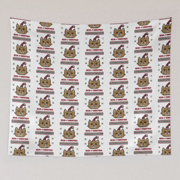 Item preview, Ugly Christmas Sweaters Faux-Knit Cat Meow-y Christmas designed and sold by sdcreations210.
