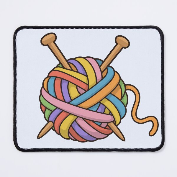 Item preview, Rainbow Yarn Ball with Knitting Needles designed and sold by Small Kine Prints.