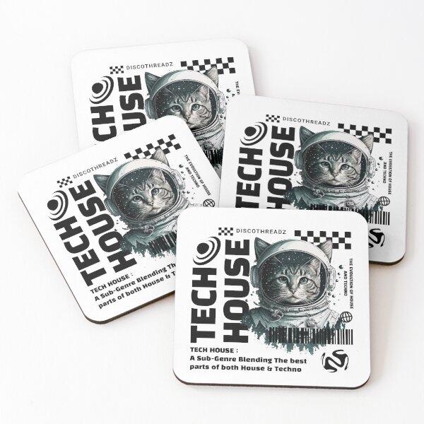 Item preview, TECH HOUSE - Astronaut Cat (Black)  designed and sold by Discothreadz.