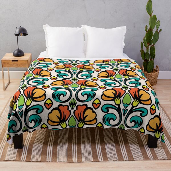 Item preview, Retro hand drawn poppy flowers seamless pattern designed and sold by Renaldsrich.