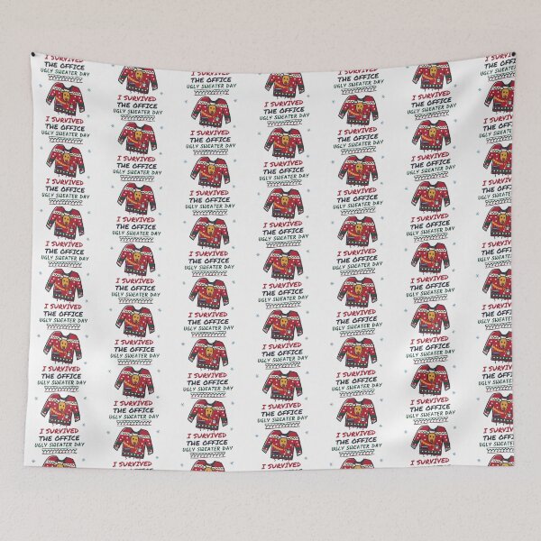 Item preview, Ugly Christmas Sweater for Work - I Survived Office Day designed and sold by sdcreations210.