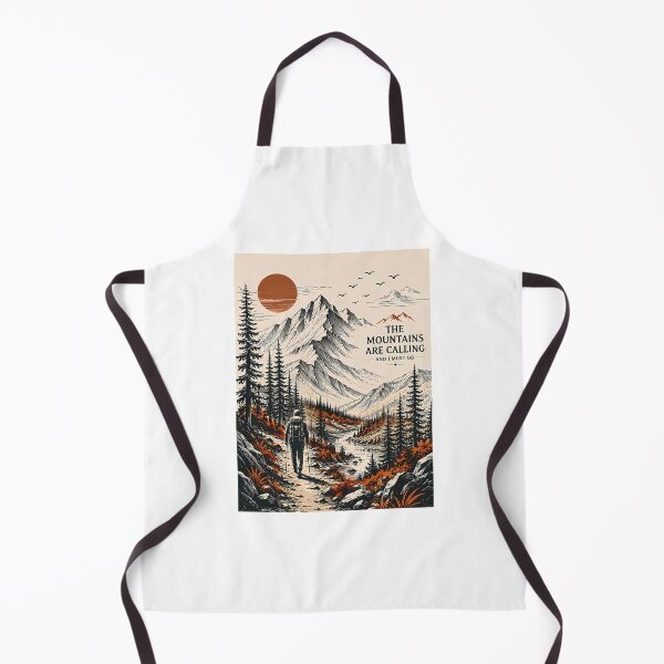 Item preview, The Mountains Are Calling Vintage Hiking Adventure Art designed and sold by friend-devora.