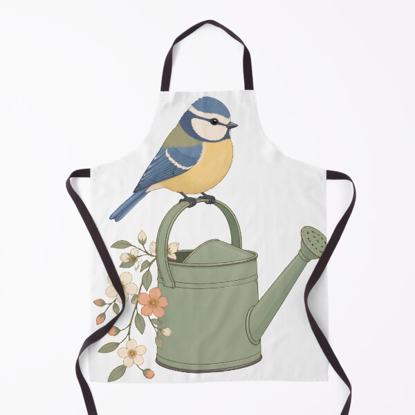 Item preview, Cute Garden Bird on Watering Can Nature Illustration designed and sold by EnukArt.