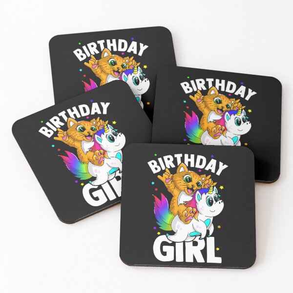 Item preview, Birthday Girl Cat On Unicorn designed and sold by cottrell-ceola.