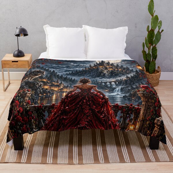 Item preview, Dark Fairy Tales – Gothic Castle and Crimson Queen Fantasy Art designed and sold by TheAllInStore.