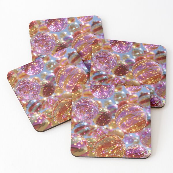 Item preview, Sparkling Pink and Gold Holiday Glass Ornaments designed and sold by colorful-white.