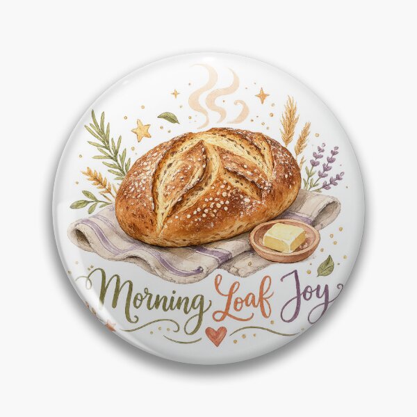 Item preview, Morning Loaf Joy Fresh Baked Sourdough Bread Cozy Cottagecore Bakery Art designed and sold by inkoutninja.