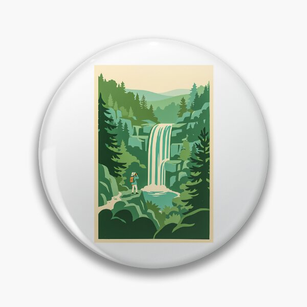 Item preview, Waterfall Forest Landscape Hiker Adventure View designed and sold by jaliaa-ppleton.