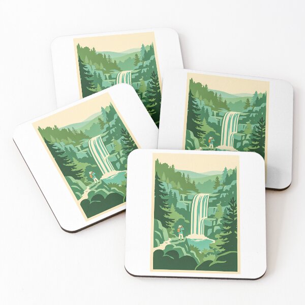 Item preview, Waterfall Forest Landscape Hiker Adventure View designed and sold by jaliaa-ppleton.