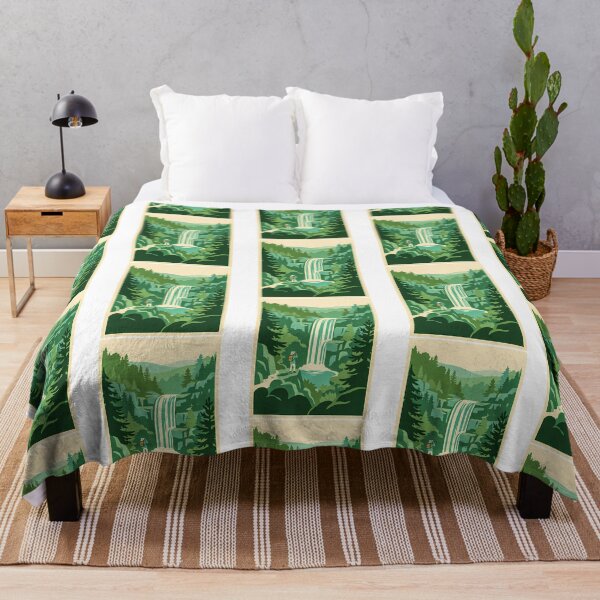Item preview, Waterfall Forest Landscape Hiker Adventure View designed and sold by jaliaa-ppleton.