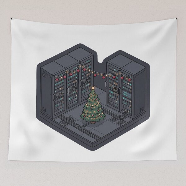 Item preview, Server Room Decorated - Isometric Christmas Sticker designed and sold by TheCalmEdit.