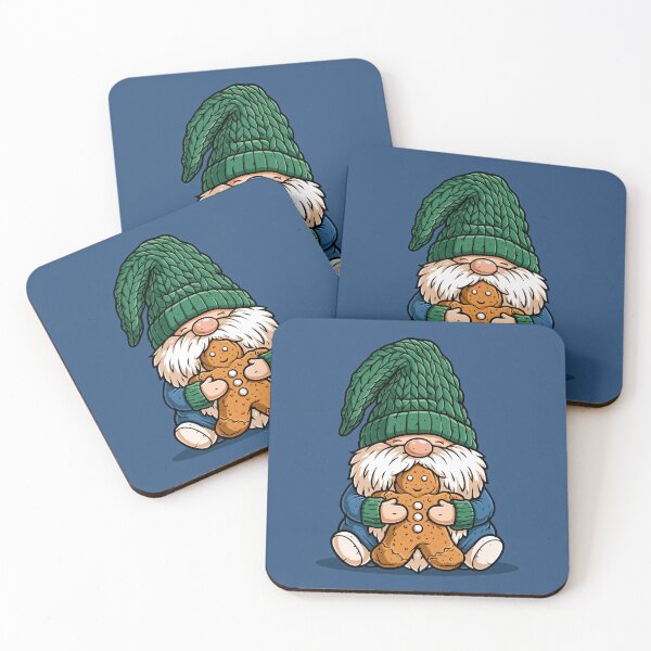 Item preview, Gingerbread Man Hugged by Smiling Holiday Gnome designed and sold by FrostyForge.