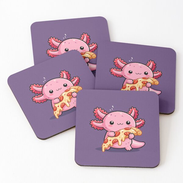 Item preview, Cute Axolotl Holding Pepperoni Pizza on Violet designed and sold by FrostyForge.
