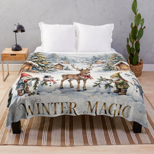 Item preview, Winter Magic. Cozy Snowy Christmas Village Watercolor Art. designed and sold by Deepsleepstudio.