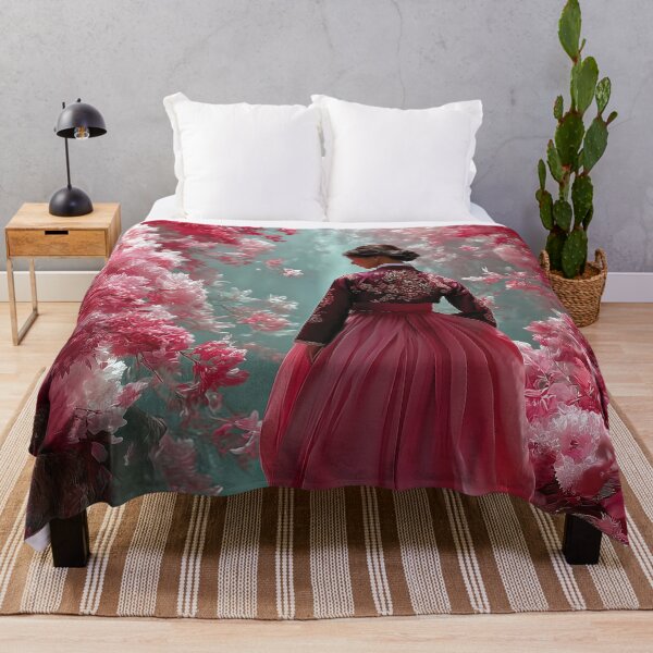 Item preview, Ethereal Woman in Hanbok with Pink Blossoms designed and sold by colorful-white.