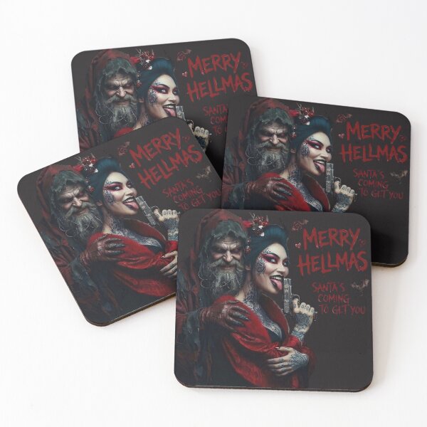 Item preview, Merry Hellmas Santas Coming Gun Couple designed and sold by Voodoo Store Paranormal Collections.