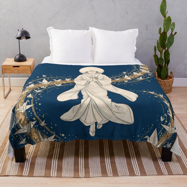 Item preview, Japanese Bride Floating with Golden Origami Cranes designed and sold by TokyoUkiyoHouse.