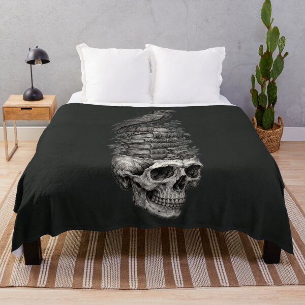 Item preview, Gothic Skull Growing Antique Books with Raven Autodidact Art designed and sold by InnerwayStudio.