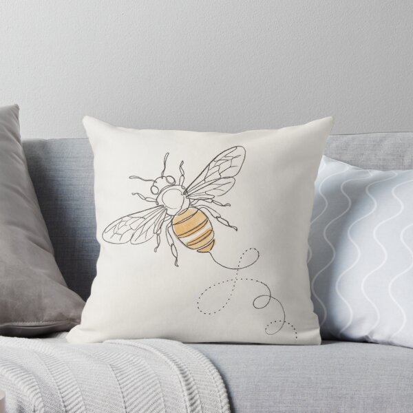 Item preview, Honeybee in Flight | Minimalist Cottagecore Line Art Print designed and sold by Zaramodo.