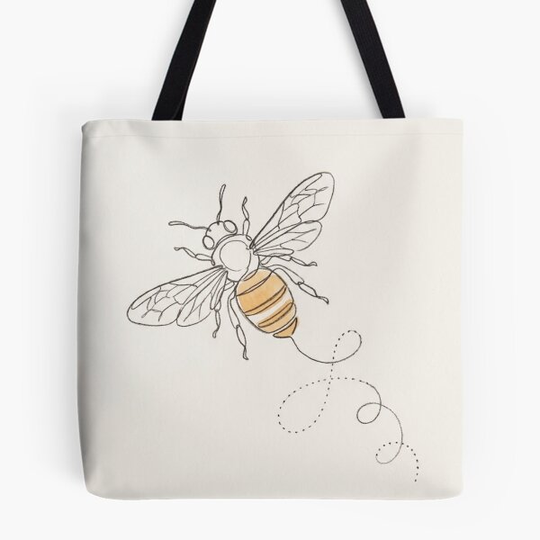 Item preview, Honeybee in Flight | Minimalist Cottagecore Line Art Print designed and sold by Zaramodo.