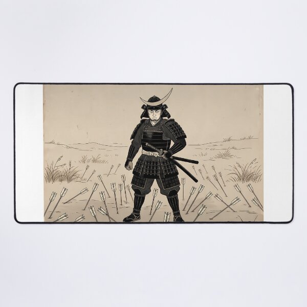 Item preview, Lone Samurai Standing Firm Amid Falling Arrows designed and sold by TokyoUkiyoHouse.