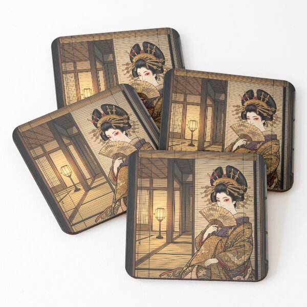 Item preview, Courtesan Gazing from Behind Bamboo Sudare Screen designed and sold by TokyoUkiyoHouse.