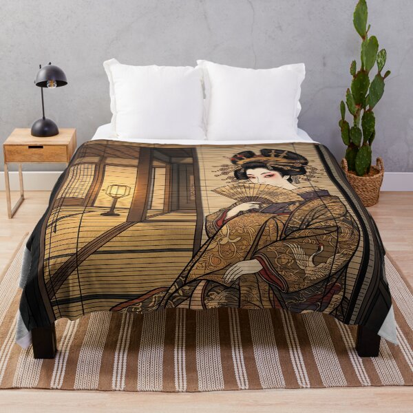 Item preview, Courtesan Gazing from Behind Bamboo Sudare Screen designed and sold by TokyoUkiyoHouse.