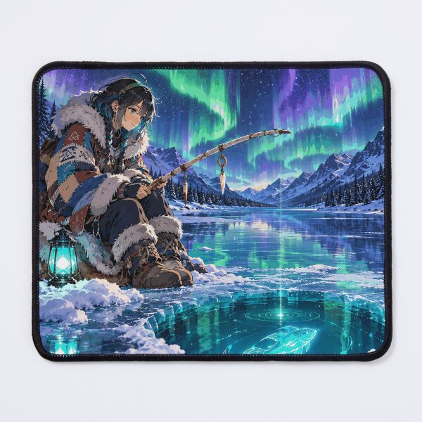 Item preview, Aurora Ice Fisher Original Anime Banner Art designed and sold by AnimeOrbit.