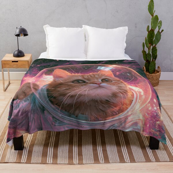 Item preview, Orange Cat Astronaut in Pink and Teal Galaxy designed and sold by FrostyForge.