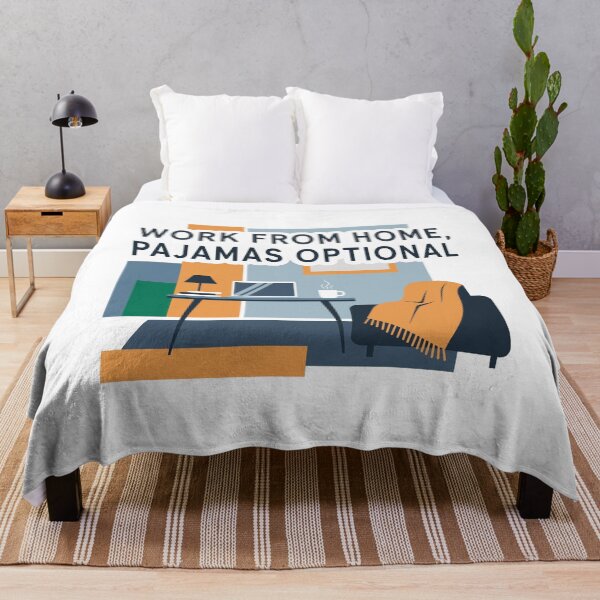 Item preview, Work From Home Pajamas Optional Cozy Office Desk And Laptop designed and sold by ThreadQuirk.