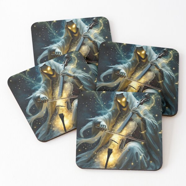 Item preview, Ethereal Ghost Cellist Golden Mask Starry Night Music Art designed and sold by Virtuoussignal.