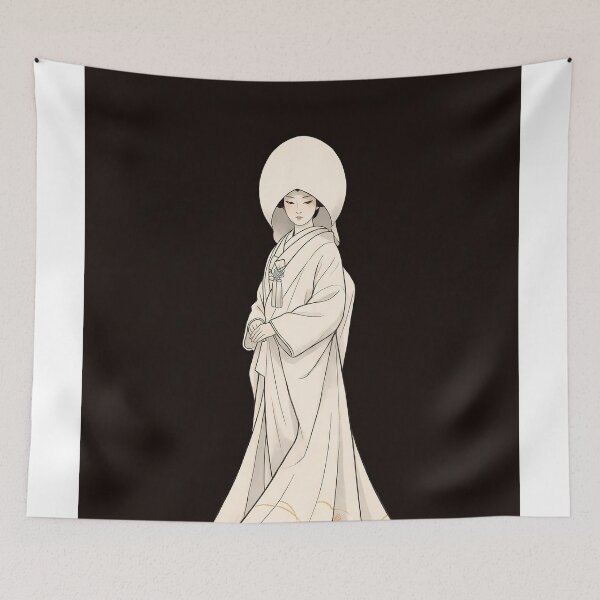 Item preview, Minimalist Japanese Bride in Pure White Shiromuku designed and sold by TokyoUkiyoHouse.
