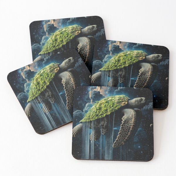 Item preview, Cosmic Sea Turtle Floating Island Waterfalls Galaxy Art designed and sold by Virtuoussignal.