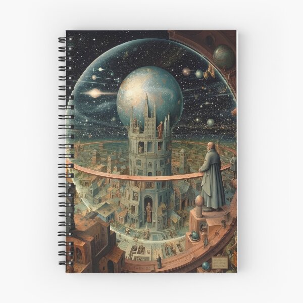Item preview, Surreal Medieval Tower Glass Sphere Cosmos Old Master Style Art designed and sold by Virtuoussignal.