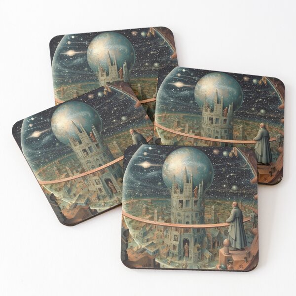 Item preview, Surreal Medieval Tower Glass Sphere Cosmos Old Master Style Art designed and sold by Virtuoussignal.