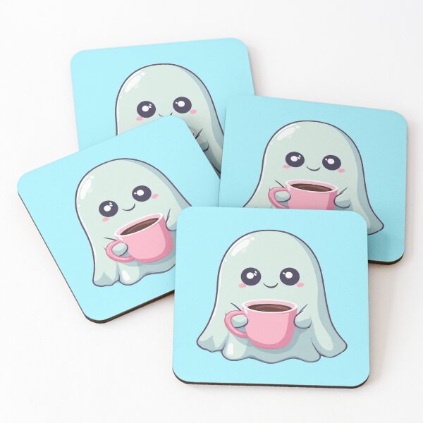 Item preview, Cute Ghost Drinking Coffee Pink Mug Kawaii Halloween designed and sold by Digital Design Art.