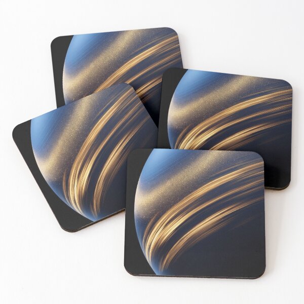 Item preview, Abstract Blue and Gold Planet Minimalist Space Art designed and sold by Virtuoussignal.