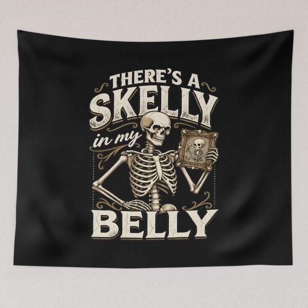 Item preview, Skeleton Holding Picture 'Skelly in My Belly' designed and sold by GiaoCalonas.