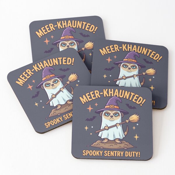 Item preview, Meer-khaunted Spooky Sentry Duty Cute Meerkat Witch Art designed and sold by Amir Faysal.