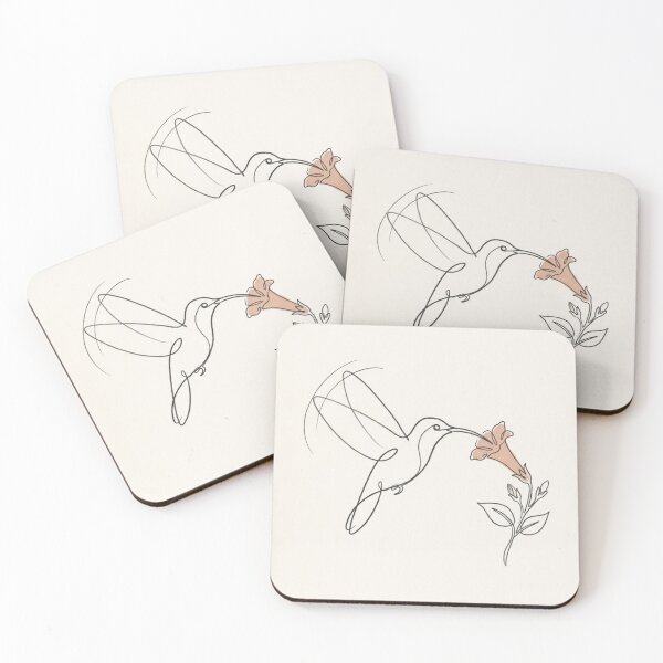 Item preview, Hummingbird and Flower | Minimalist Continuous Line Art Bird Print designed and sold by Zaramodo.