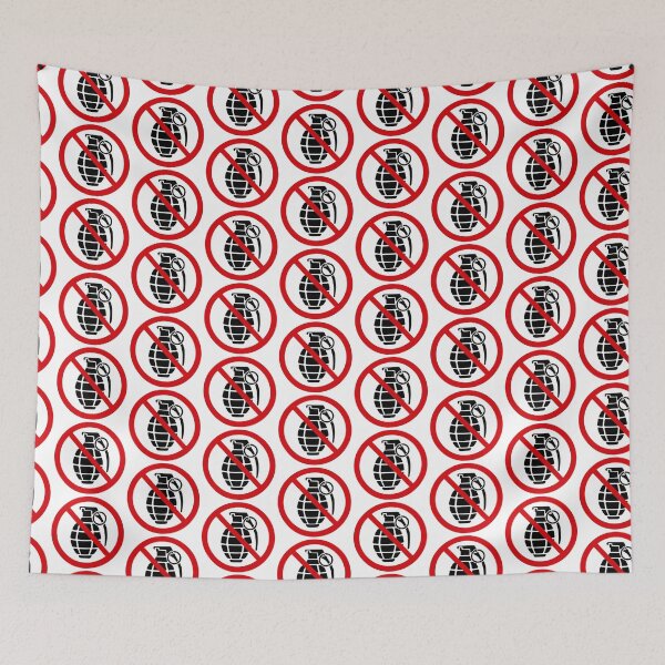 Item preview, No Grenades Allowed Funny Prohibition Sign designed and sold by MonkiFlipp.
