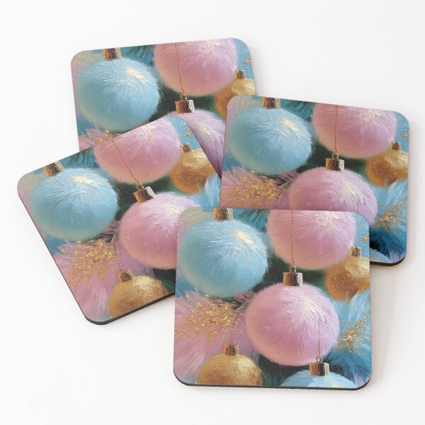Item preview, Soft Pastel Fluffy Christmas Tree Ornaments designed and sold by colorful-white.